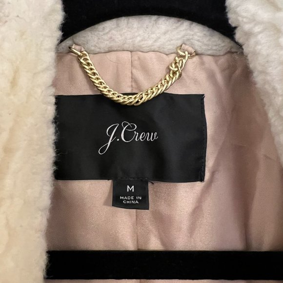 J. Crew Zip-up Plush Fleece Teddy Coat, Scottish Lamb, Size M - Picture 5 of 8